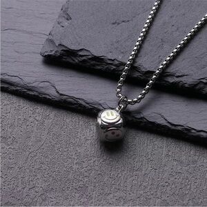 Hip hop necklace Smiley Dice titanium steel chain personality necklace